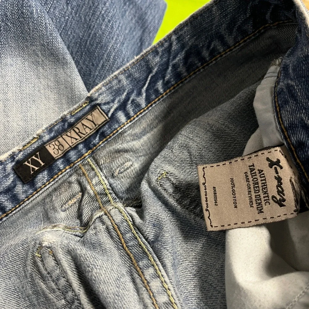 XY Xray Jeans Mens 36 Distressed Relaxed Fit Blue Denim Y2K Grunge Skater